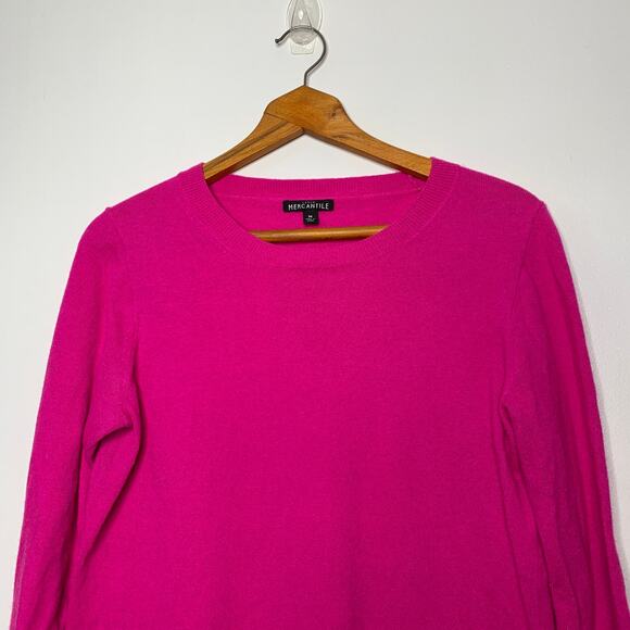 J Crew Mercantile women's hot pink wool blend crew neck sweater Medium - Picture 4 of 9